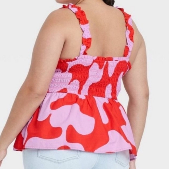 Ava & Viv Smocked Peplum Tank Top Size 1x - Picture 2 of 6